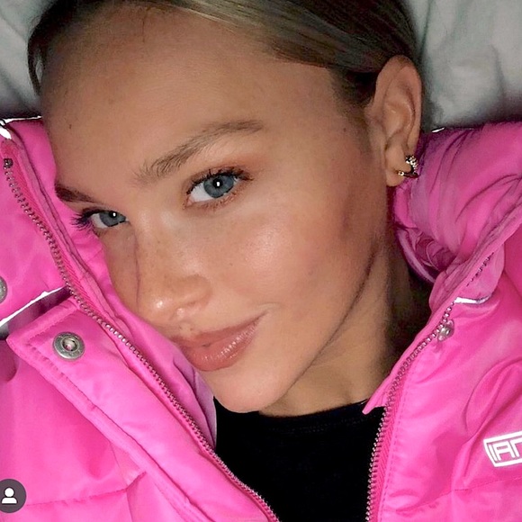 NEW I.AM.GIA Hot Pink Hersilla Cropped Puffer Coat Silver Reflective Piping Sz M - Picture 3 of 4